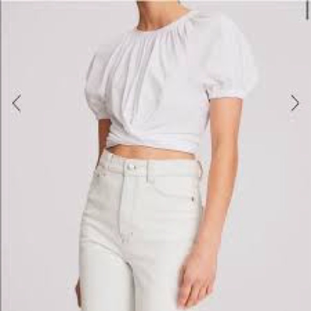 ALC puffed short sleeve blouse with tie back size xs